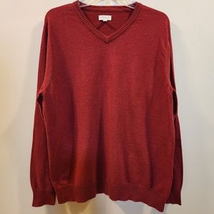 Men's Sonoma Lifestyle Red Lightweight Long Sleeve Sweater, Size Large